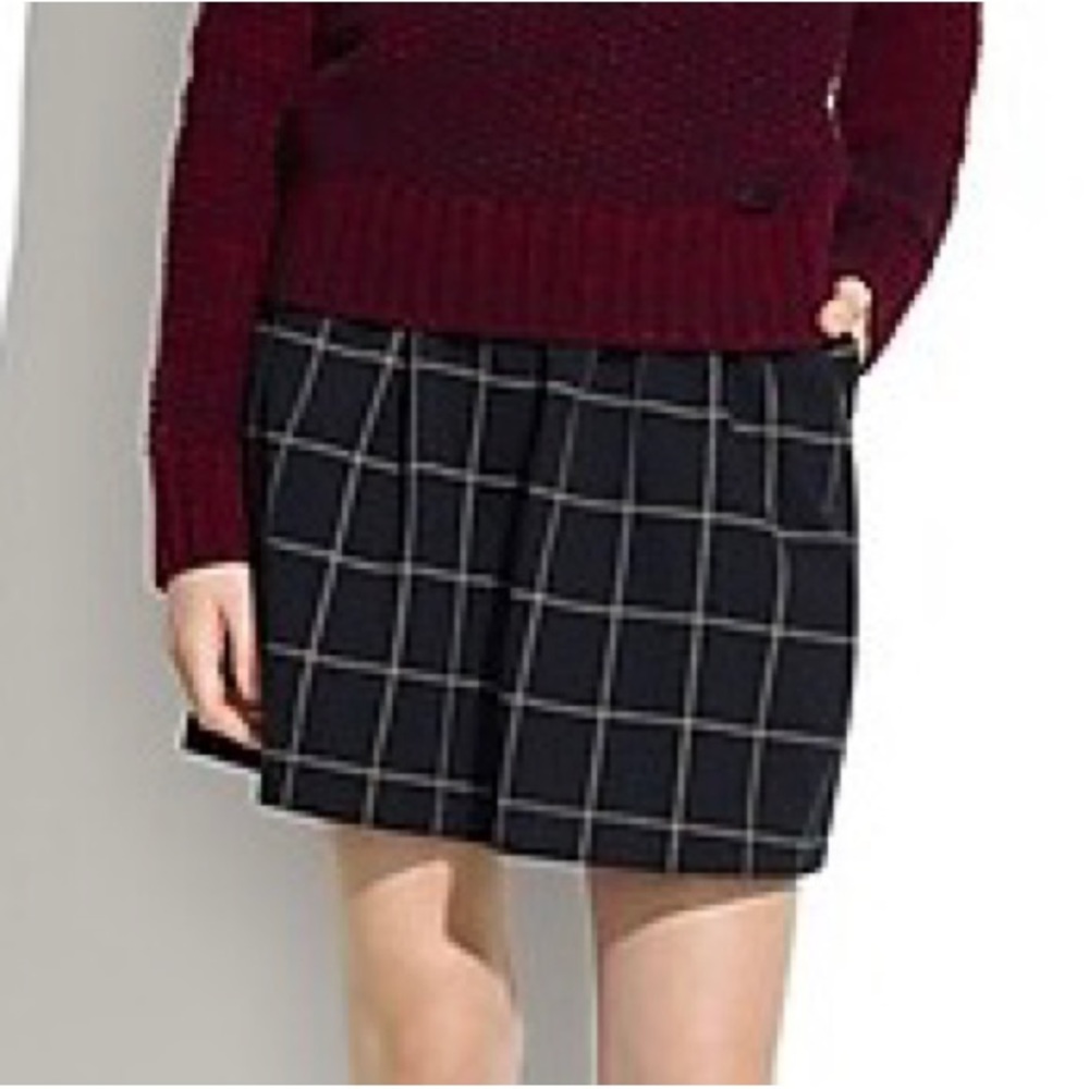 MADEWELL Windowpane Skirt Checked Plaid Mini